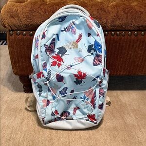 The North Face Light Blue Floral & Butterfly Backpack